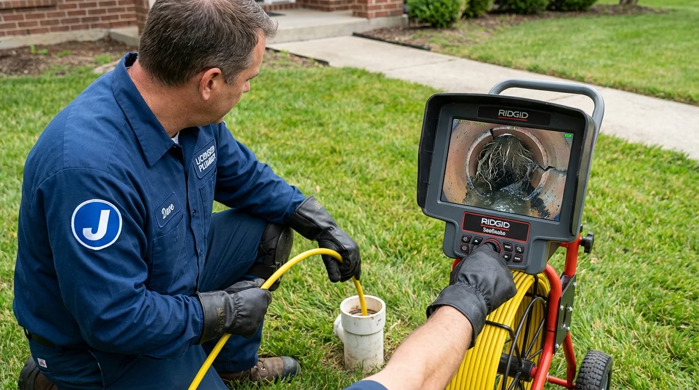 Sewer camera inspection being performed by Johns Plumbing LLC in Flomaton