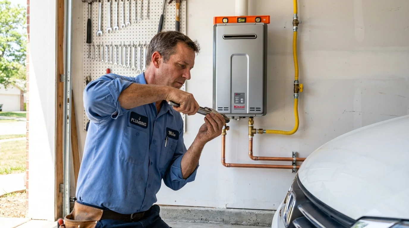 Tankless water heater installation by a Johns Plumbing LLC plumber in Flomaton